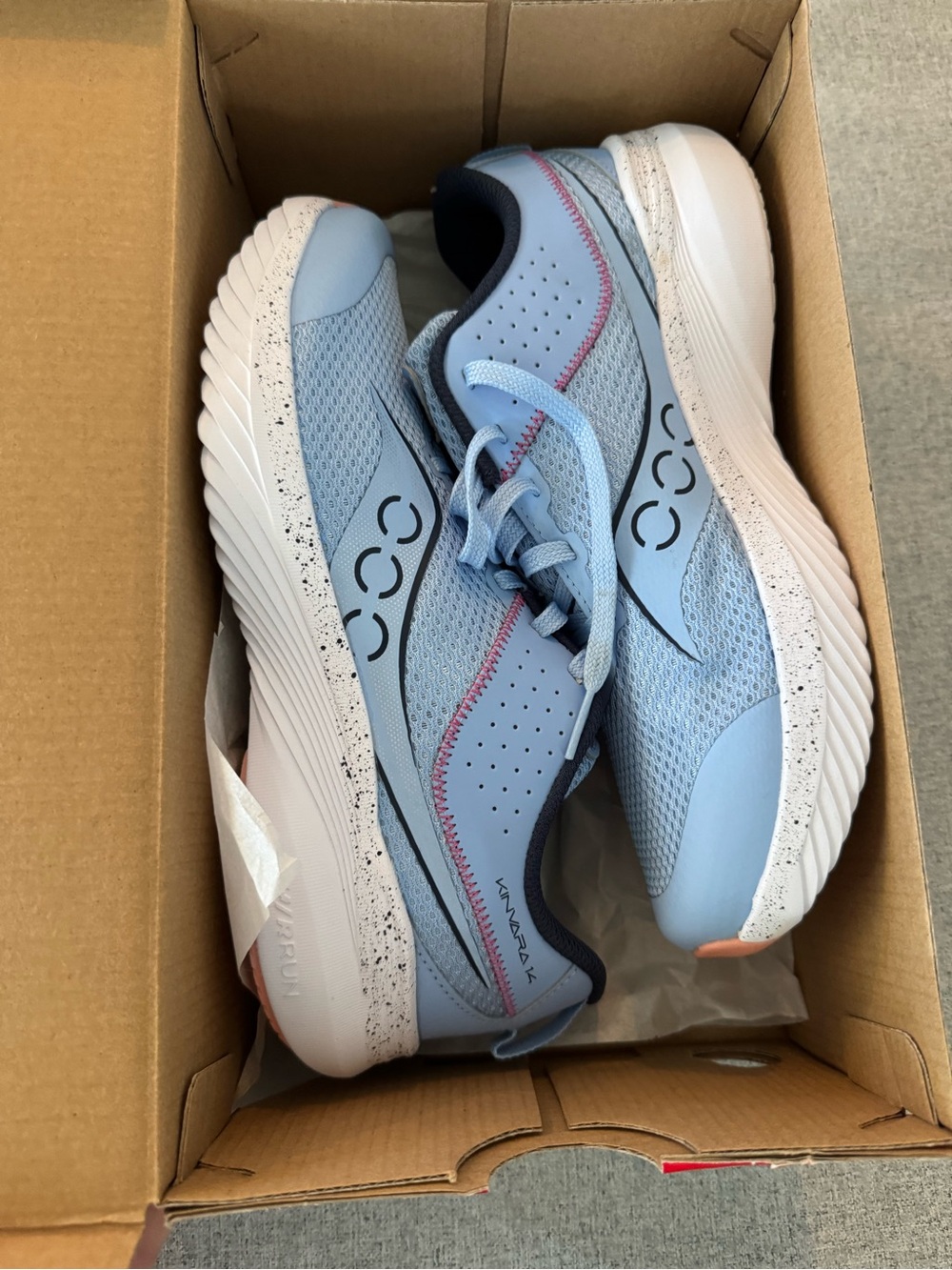 Saucony Light Blue Kids' Sneakers with Pink Accent